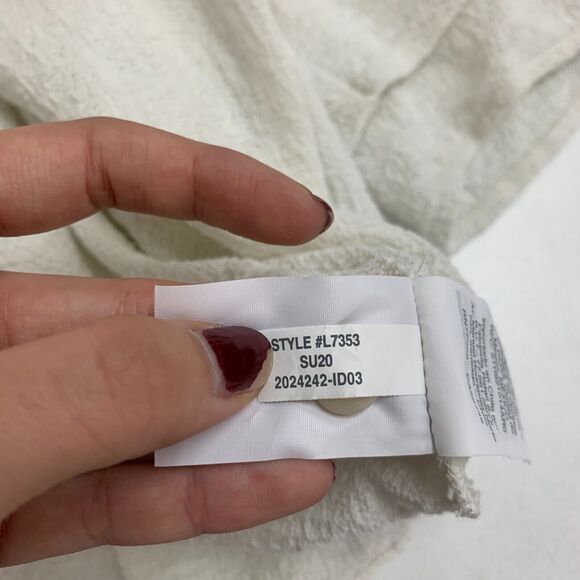 Madewell Textured Thread Top Women M Ivory Tiered Sleeve Keyhole Textured - Picture 10 of 13